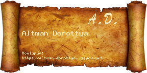 Altman Dorottya névjegykártya